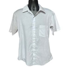Arrow Paddock Club USA Short Sleeve Button-Down Shirt White Classic Fit 70s/80s